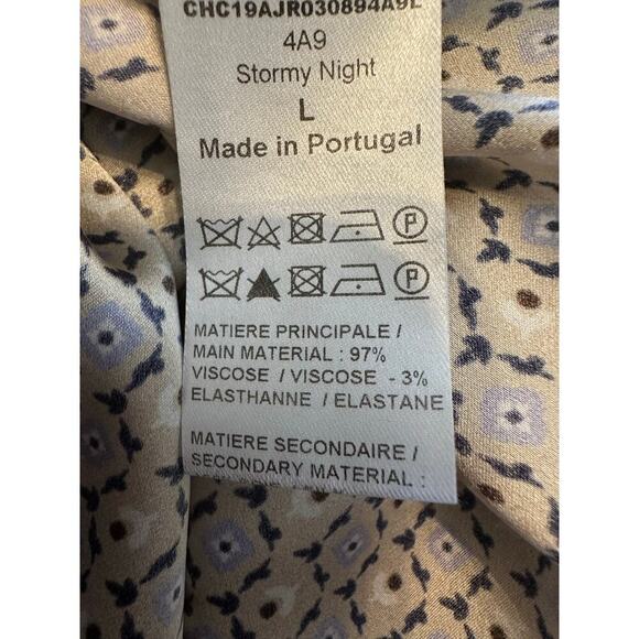 Chloé Pleated Patterned Silk Back Dress Size Large - Picture 14 of 16